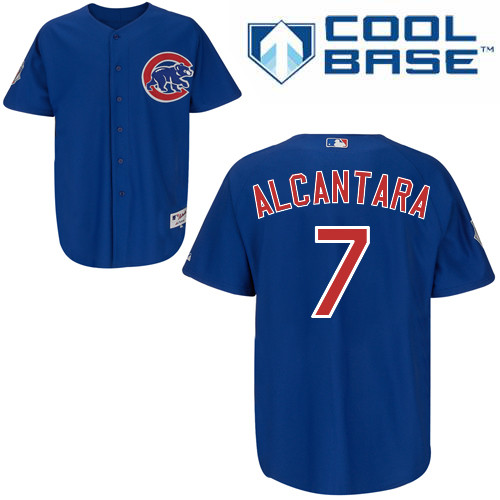 Arismendy Alcantara #7 Youth Baseball Jersey-Chicago Cubs Authentic Alternate Blue Cool Base MLB Jersey
